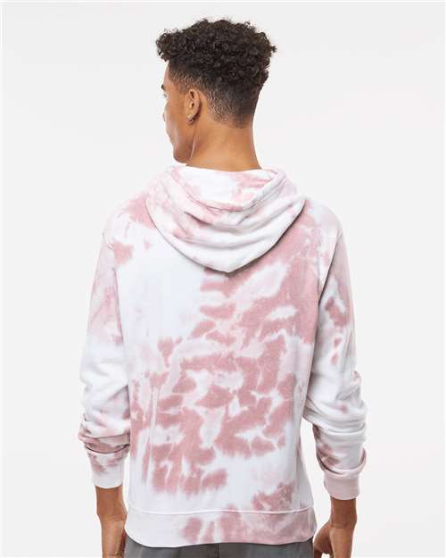 Men's Tie-Dyed Fleece Hooded Sweatshirt – On Model – Back