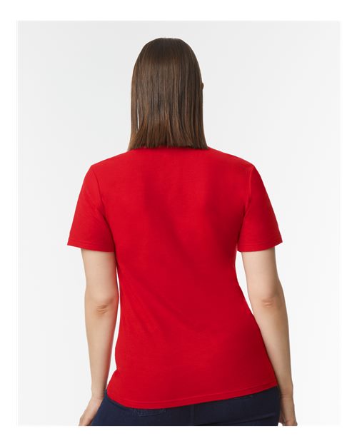 Women's Softstyle® Pique Polo – On Model – Back