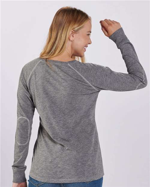 Women's Solid Preppy Patch Long Sleeve T-Shirt