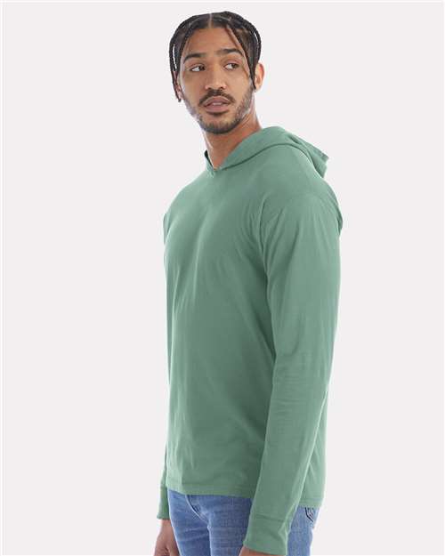 Unisex Garment-Dyed Jersey Hooded Long Sleeve T-Shirt
