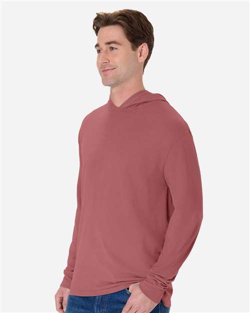 Unisex Garment-Dyed Jersey Hooded Long Sleeve T-Shirt