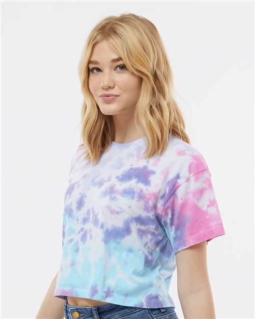 Women's Tie-Dyed Crop T-Shirt – On Model – Side