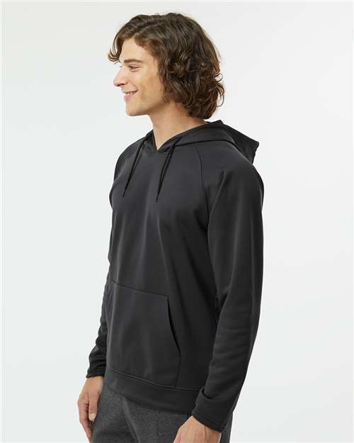 Unisex Vail Performance Fleece Hooded Sweatshirt – On Model – Side