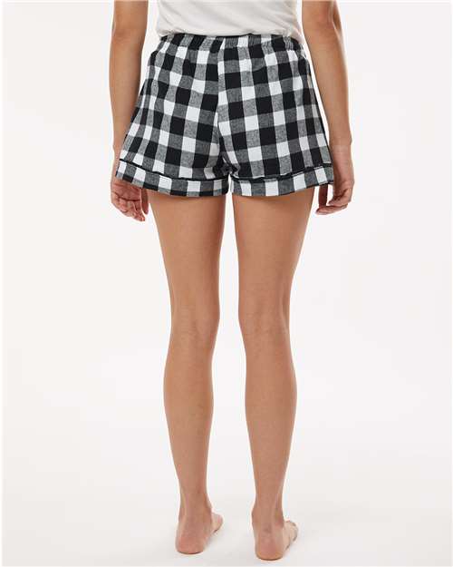 Women's Flannel Shorts – On Model – Back