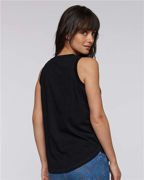 Women's Relaxed Fine Jersey Tank – On Model – Back