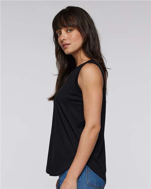 Women's Relaxed Fine Jersey Tank – On Model – Side