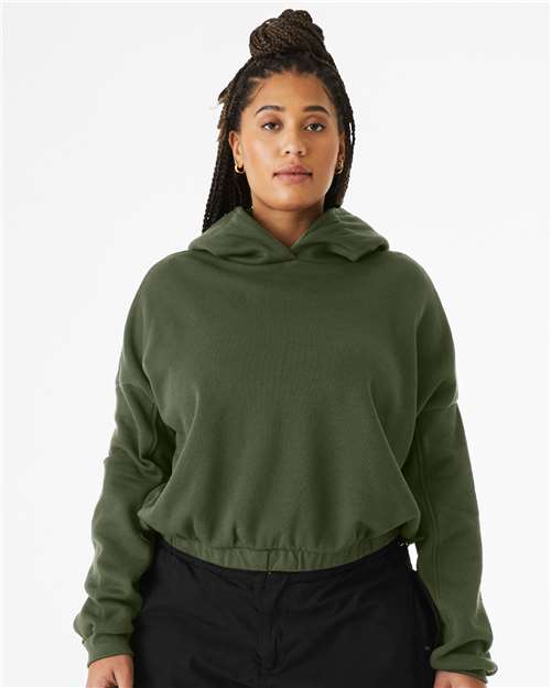 FWD Fashion Women&#39;s Sponge Fleece Cinched Bottom Hoodie-BELLA &#43; CANVAS