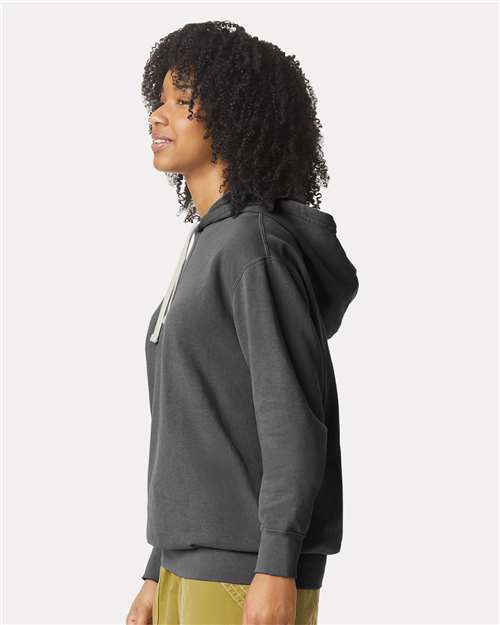 Unisex Garment-Dyed Lightweight Fleece Hooded Sweatshirt – On Model – Side