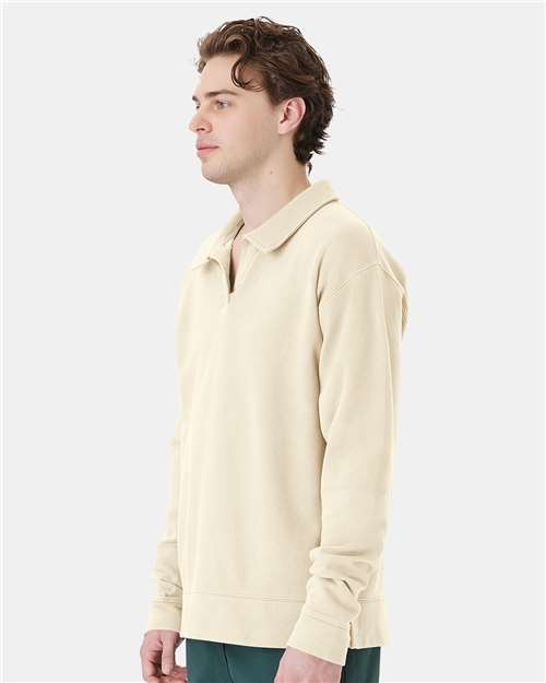 Unisex Garment-Dyed Polo Collar Sweatshirt
