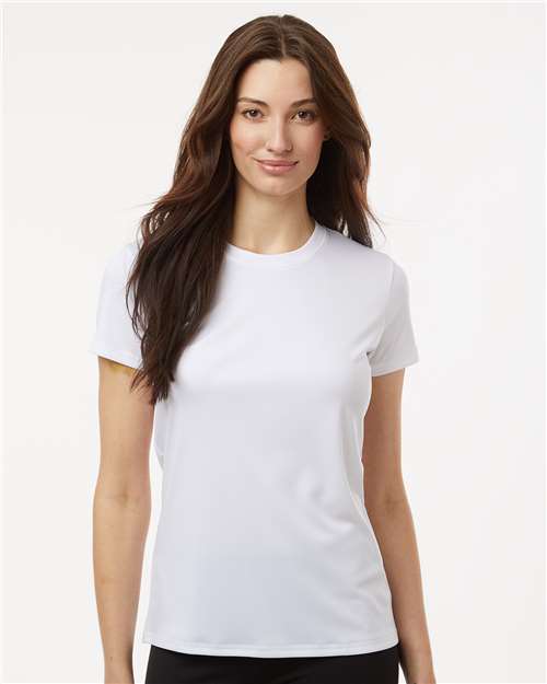 AllPro 48000L Camiseta de punto interlock de poliéster para mujer Model Shot