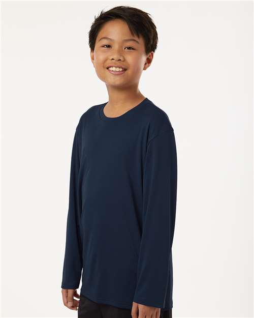 Youth Pro-Lock Performance Long Sleeve T-Shirt – On Model – Side