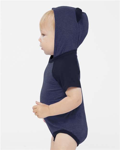 Infant Fine Jersey Raglan Bodysuit with Hood & Ears