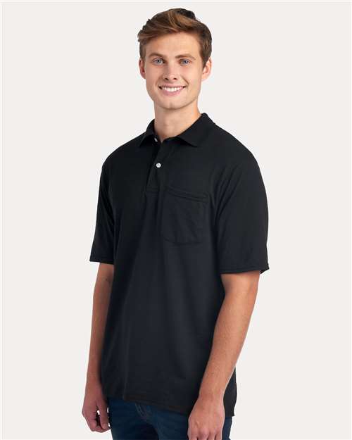 Men's Dri-Power® Polo with Pocket – On Model – Side