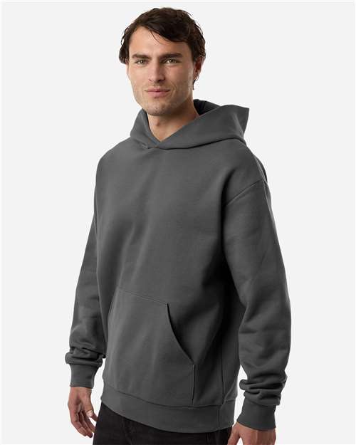 Unisex Boulevard Heavyweight Hooded Sweatshirt – On Model – Side