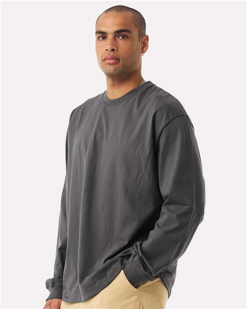 Unisex 7.5 oz Heavyweight Long Sleeve Tee – On Model – Side