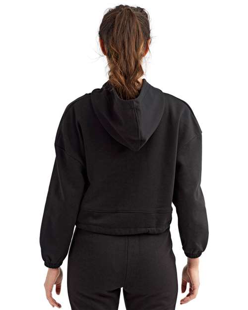 Women's Cropped Maria Hooded Sweatshirt – On Model – Back