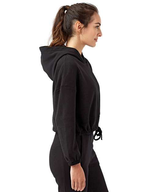 Women's Cropped Maria Hooded Sweatshirt – On Model – Side