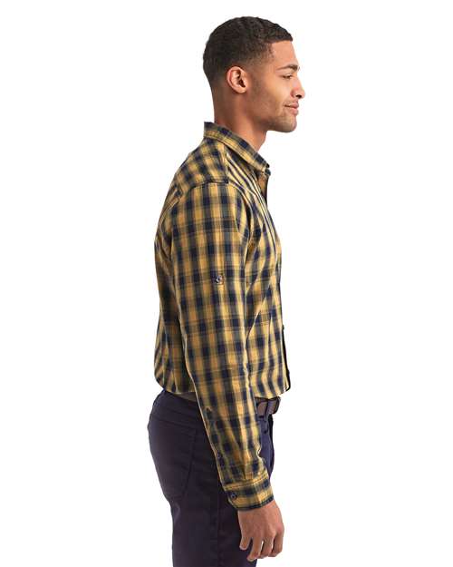 Men's Mulligan Check Cotton Shirt – On Model – Side