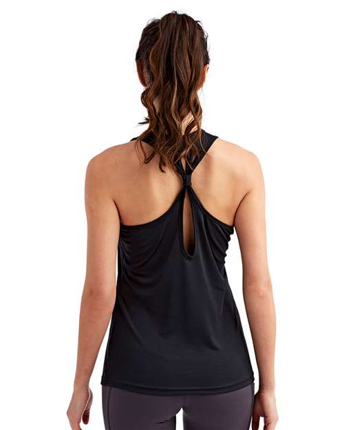 Women's Knot Back Venus Tank – On Model – Back
