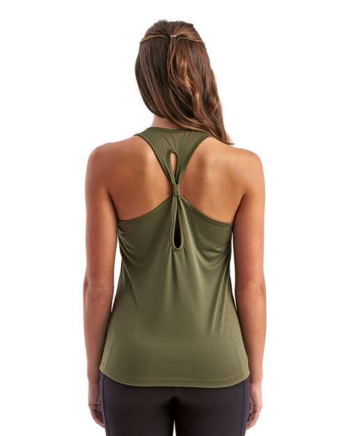 Women's Knot Back Venus Tank – On Model – Back