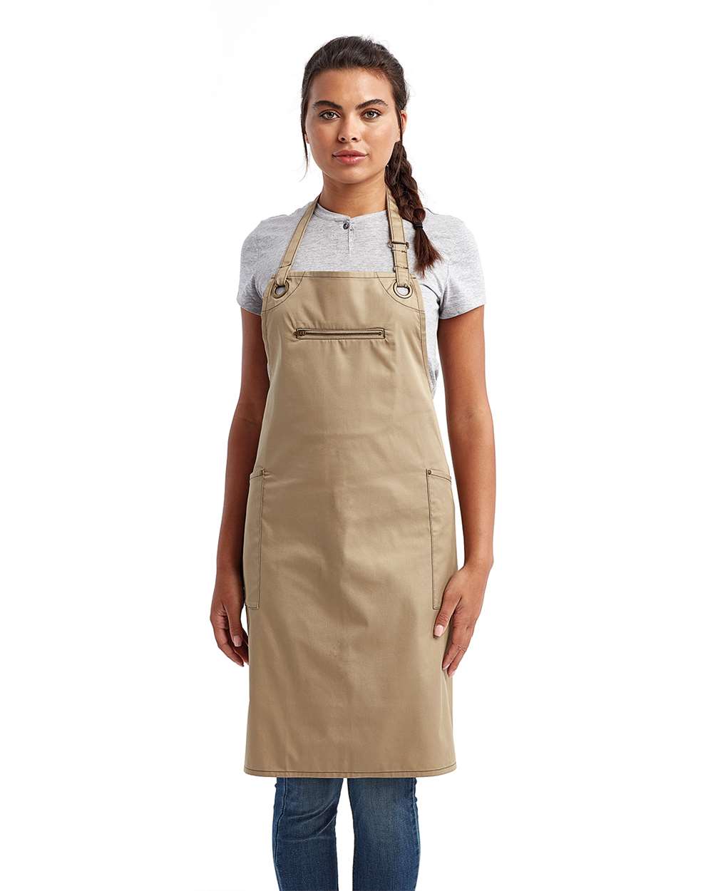 🔥 Artisan Collection by Reprime Barley Stitch Recycled Bib Apron Pockets RP121 - Picture 6 of 13