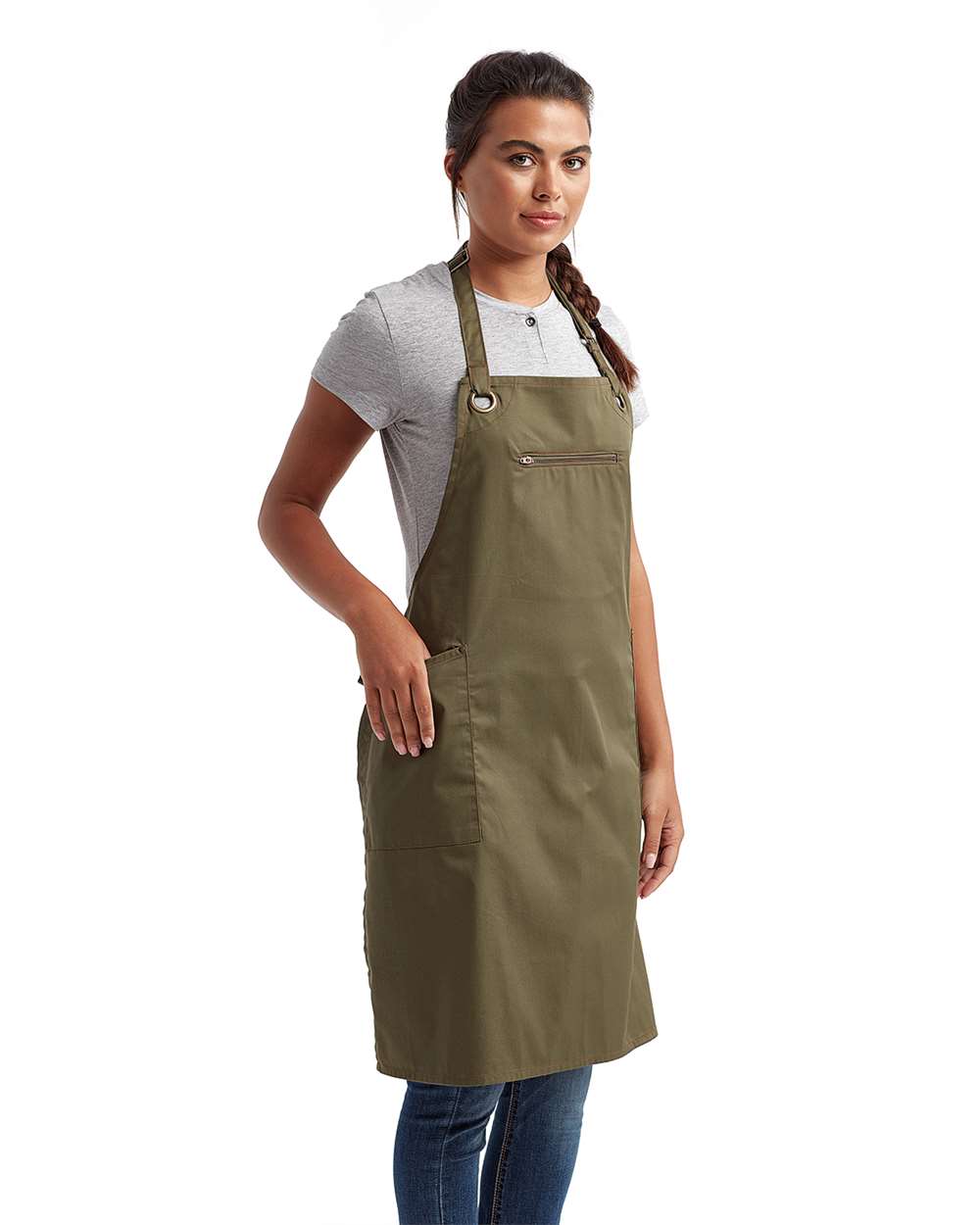🔥 Artisan Collection by Reprime Barley Stitch Recycled Bib Apron Pockets RP121 - Picture 11 of 13