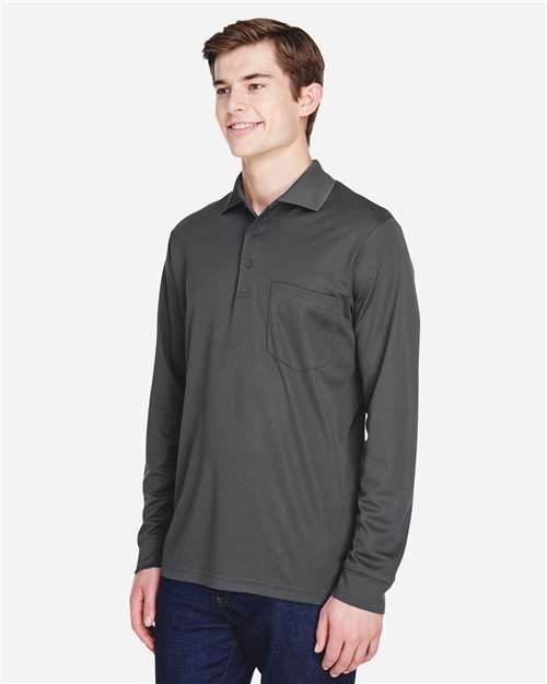 Men's Pinnacle Performance Long Sleeve Piqué Polo with Pocket