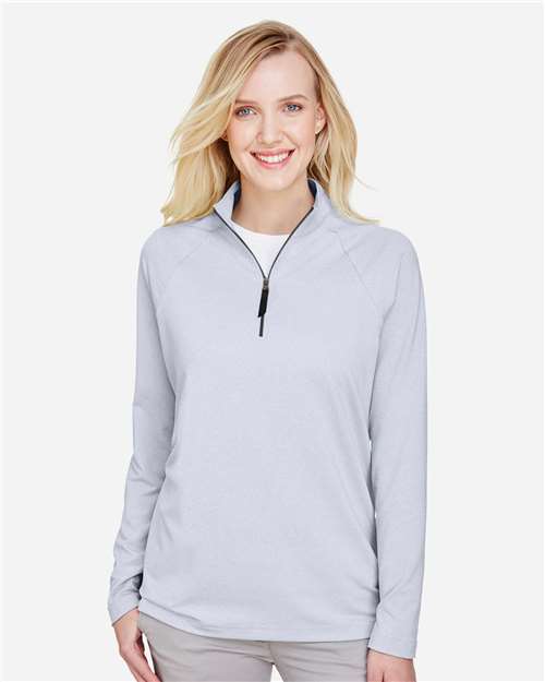 Women's CrownLux Performance® Clubhouse Micro-Stripe Quarter-Zip Pullover