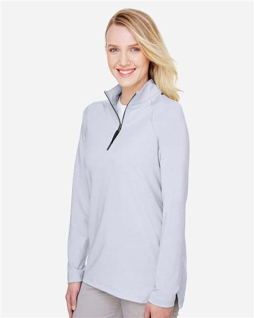 Women's CrownLux Performance® Clubhouse Micro-Stripe Quarter-Zip Pullover