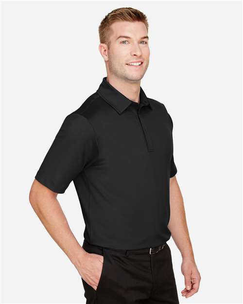 Men's CrownLux Performance® Range Flex Polo – On Model – Side