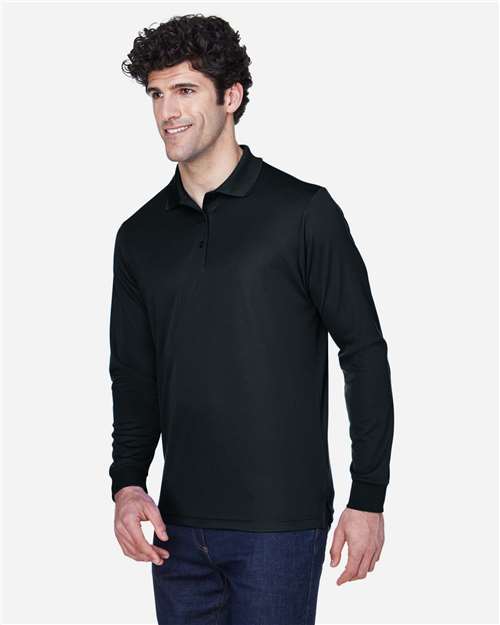 Men's Pinnacle Performance Long Sleeve Piqué Polo – On Model – Side