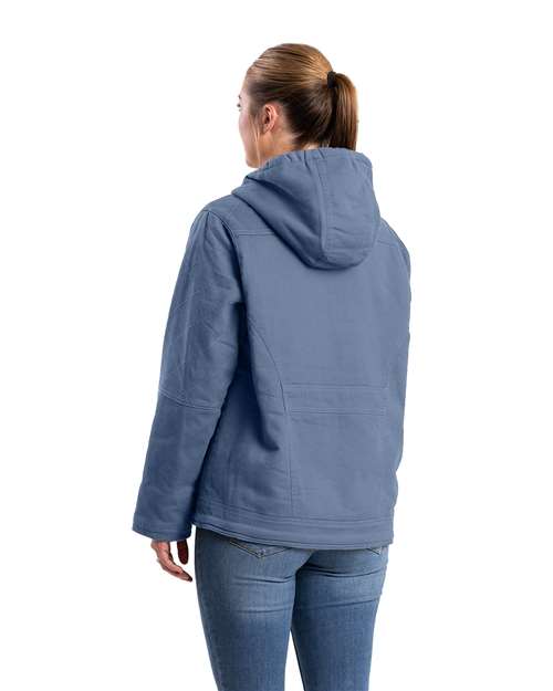 Women's Sherpa-Lined Twill Hooded Jacket