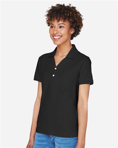 Women's Pima Piqué Polo – On Model – Side