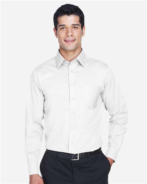 slim fit dress slacks Men's Black 4-Way Stretch Dress Shirt main image 1