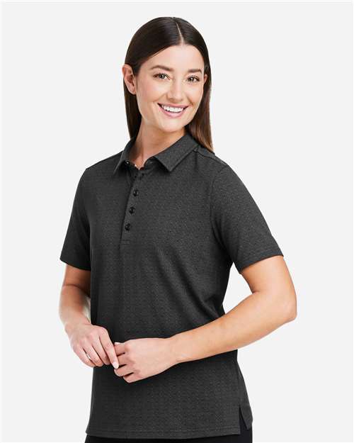 Women's Crownlux Performance® Geo Polo – On Model – Side