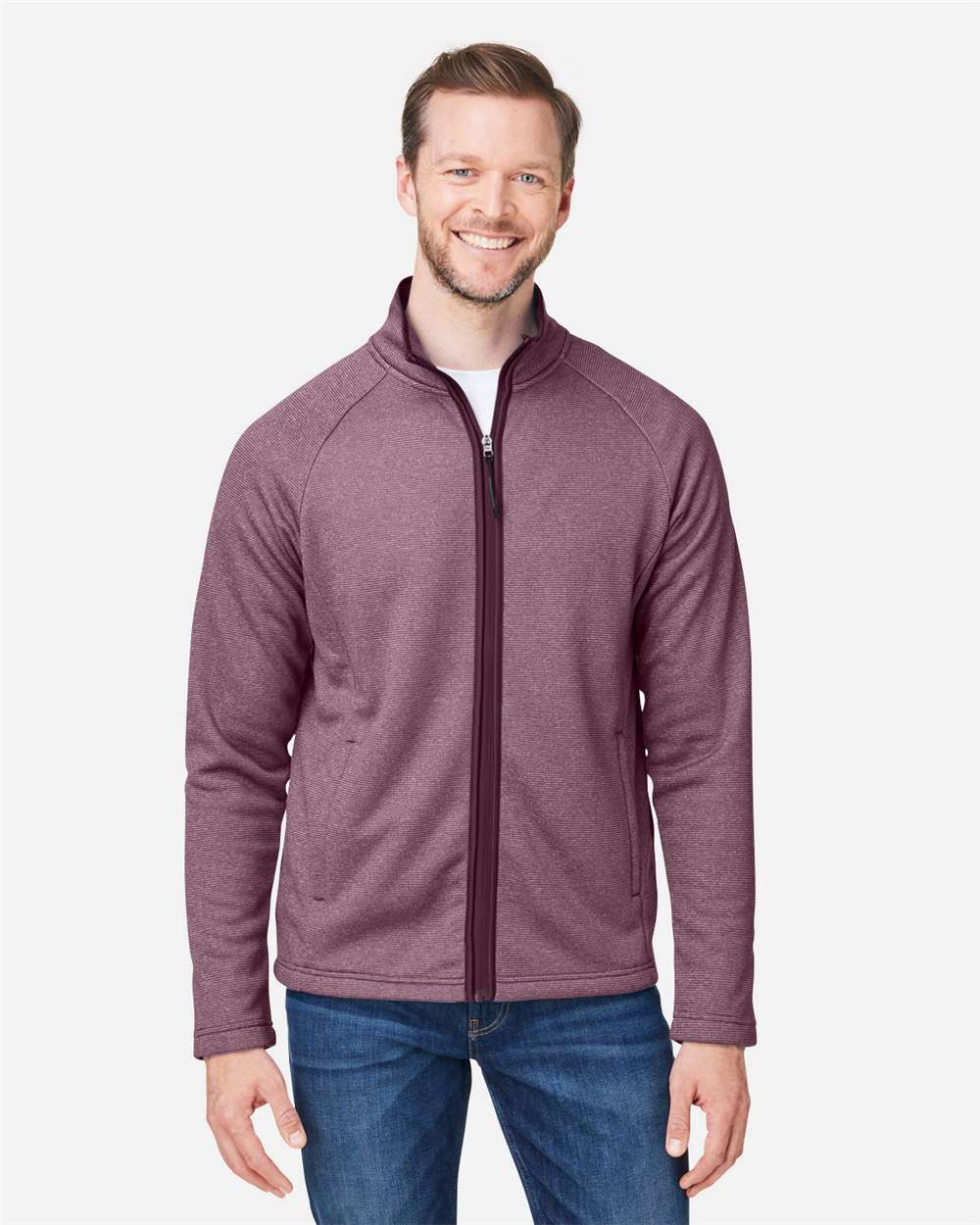 🔥 CORE365 Men Venture Heathered Stripe Jacket Full-Zip Up To 5XL CE72 - Picture 9 of 25