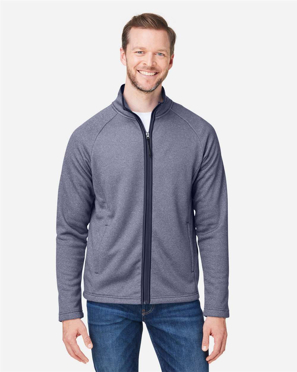 🔥 CORE365 Men Venture Heathered Stripe Jacket Full-Zip Up To 5XL CE72 - Picture 15 of 25