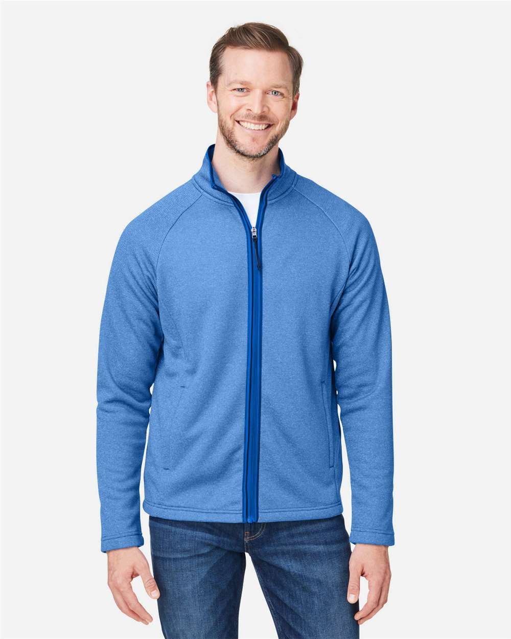 🔥 CORE365 Men Venture Heathered Stripe Jacket Full-Zip Up To 5XL CE72 - Picture 21 of 25