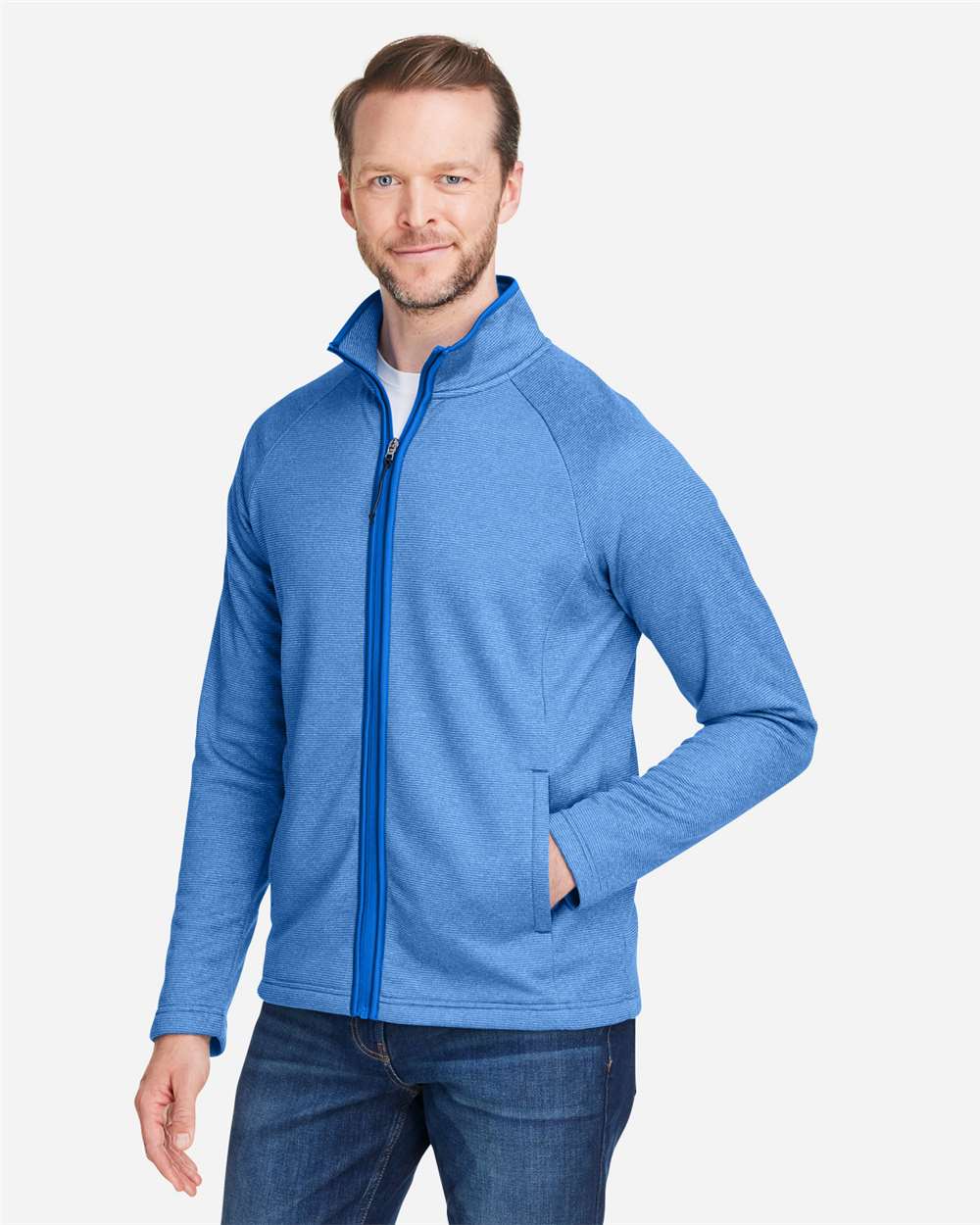 🔥 CORE365 Men Venture Heathered Stripe Jacket Full-Zip Up To 5XL CE72 - Picture 20 of 25