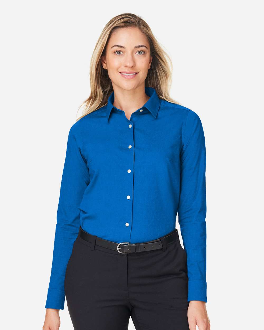 blue women's dress shirt Devon & Jones CrownLux Spencer Poplin Up To 3XL DG505W Zapaka Women A-Line Scoop para dress Hand wash or machine Size:UK 14 (L)