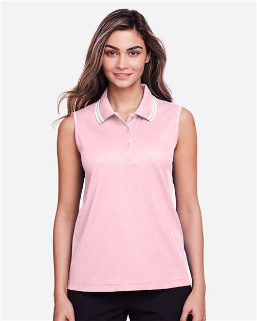 Women's CrownLux Performance® Plaited Tipped Sleeveless Polo