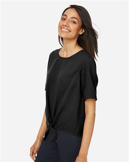 Women's Perfect Fit™ Tie Front Blouse – On Model – Side