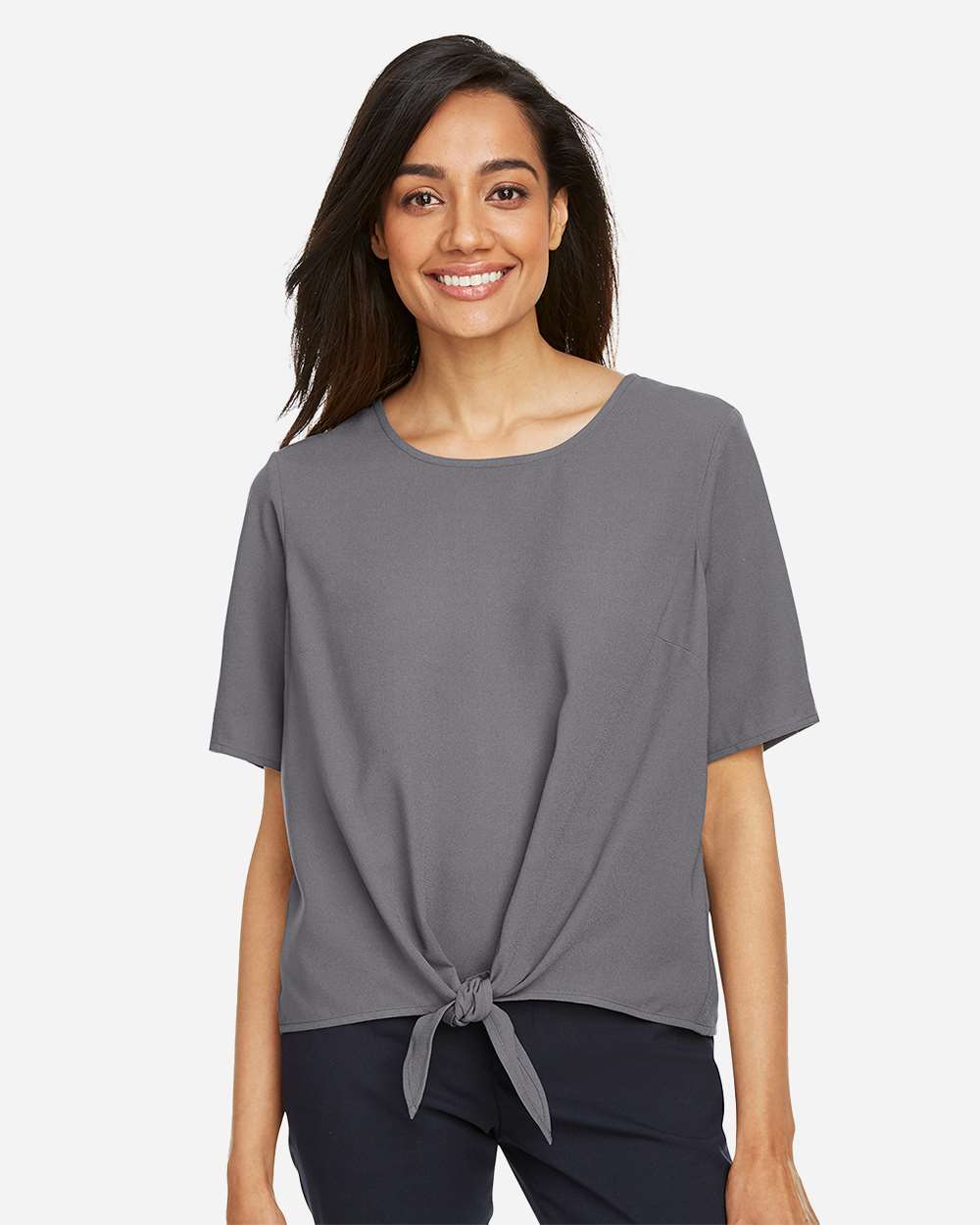 🔥 Devon & Jones Women Perfect Fit Tie Front Blouse Shirt Up To 3XL DP617W - Picture 27 of 37
