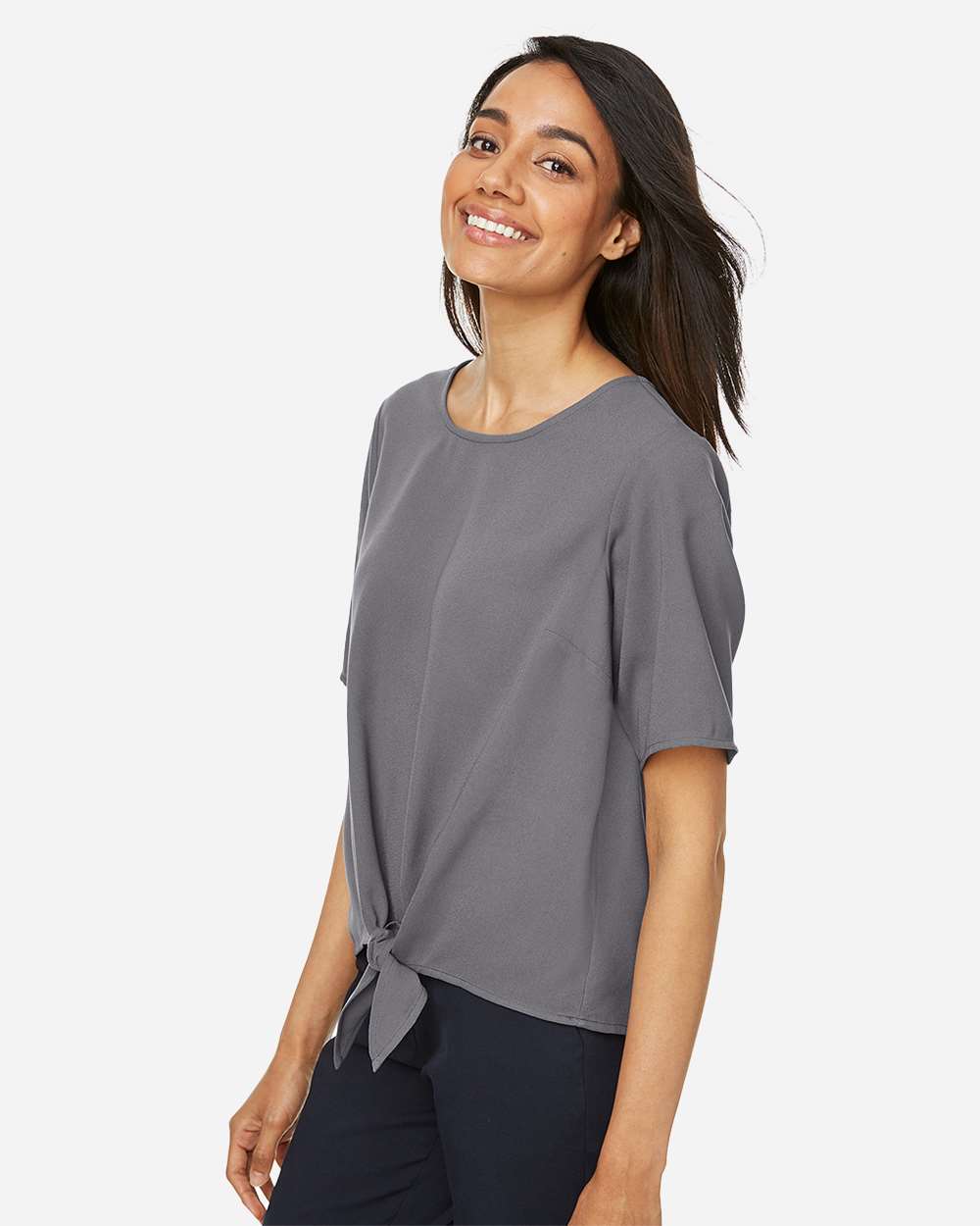 🔥 Devon & Jones Women Perfect Fit Tie Front Blouse Shirt Up To 3XL DP617W - Picture 26 of 37