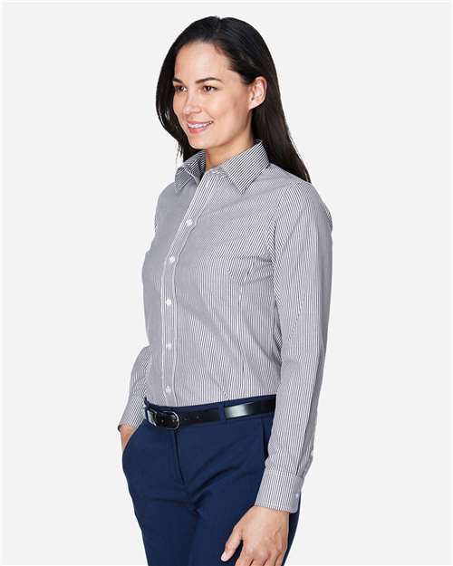 Women's Crown Collection® Banker Stripe Woven Dress Shirt
