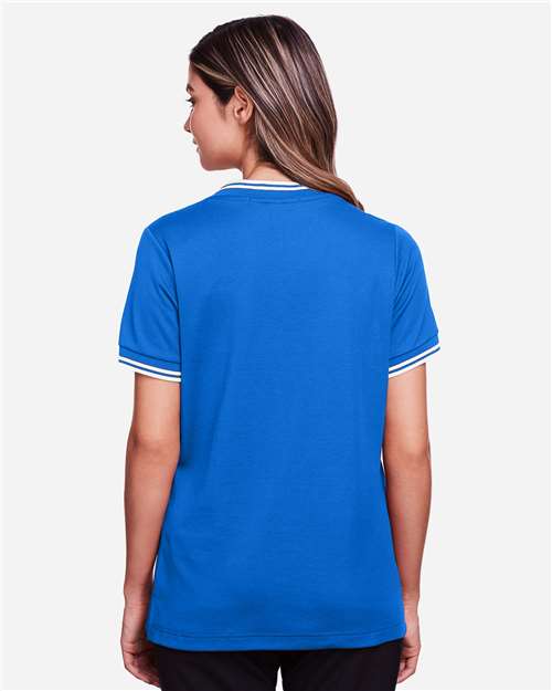 Women's CrownLux Performance® Plaited Tipped V-Neck Shirt