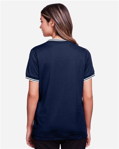 Women's CrownLux Performance® Plaited Tipped V-Neck Shirt