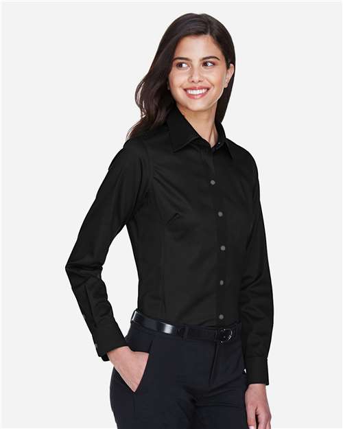 Women's Crown Collection® Solid Stretch Twill Woven Dress Shirt