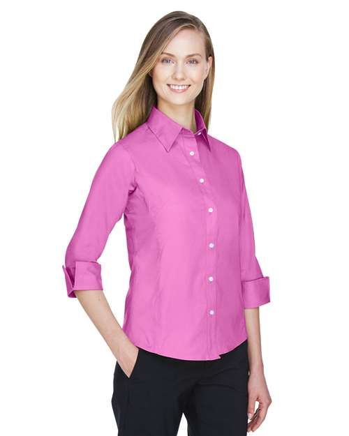 Women's Perfect Fit™ Three-Quarter Sleeve Stretch Poplin Dress Shirt