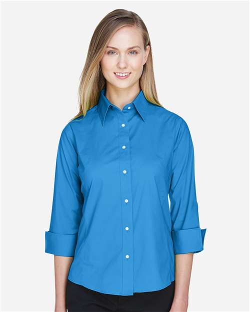 Women's Perfect Fit™ Three-Quarter Sleeve Stretch Poplin Dress Shirt